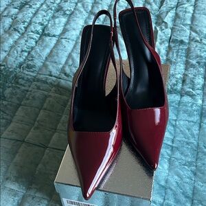Source Unknown Deep Red Slingback Heels